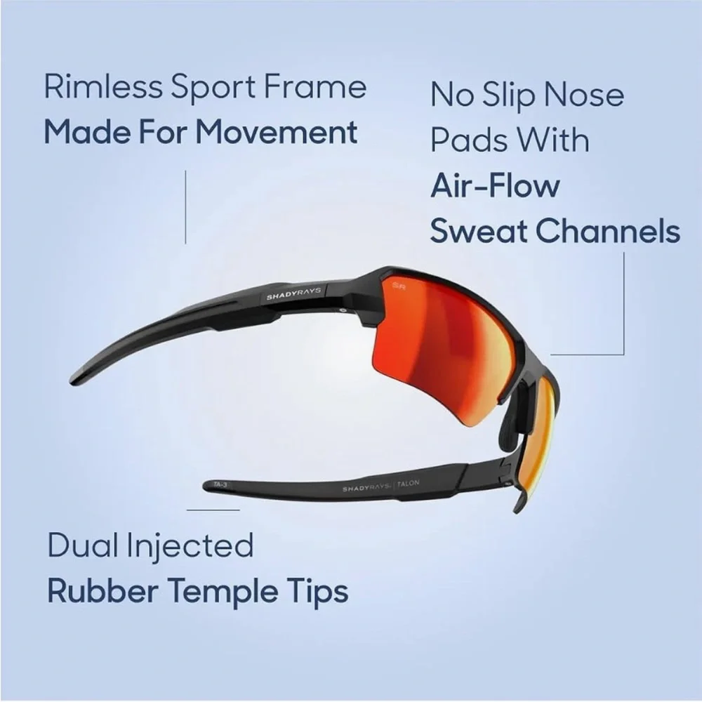 Shady Rays Talon Men’s Semi-Rimless Sunglasses — Red Mirror
